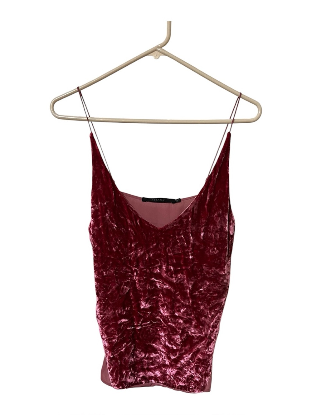 J Brand Women Silk Blend Cami Top M Dusty Pink Velvet 90s Minimalist Grunge Goth